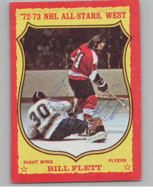 1973-74 O-Pee-Chee #20 Bill Flett Vintage *On Card Auto* V104655 Image 1