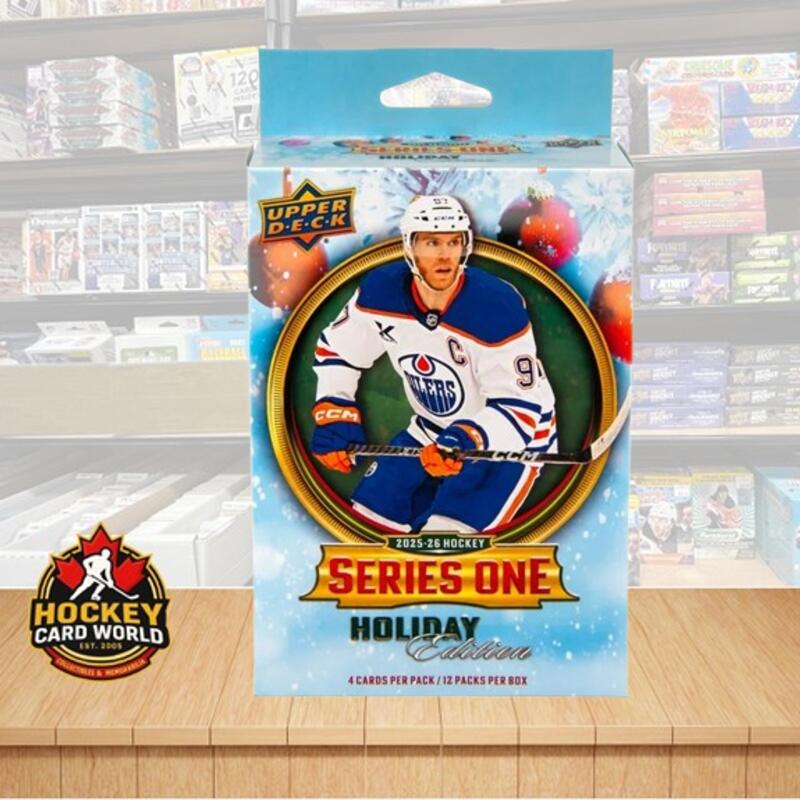 2025-26 Upper Deck Series 1 Holiday Edition Hockey Box - 12 Packs Per Box  Image 1
