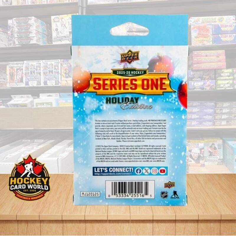 2025-26 Upper Deck Series 1 Holiday Edition Hockey Box - 12 Packs Per Box  Image 2