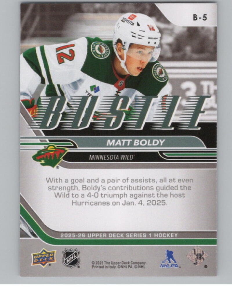 2025-26 Upper Deck Bustle #B5 Matt Boldy V104683 Image 2