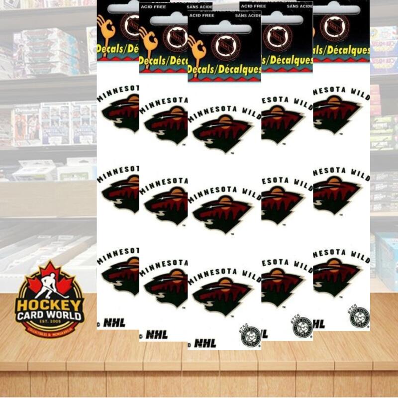 Minnesota Wild 1.75" Logo Stickers (Pack of 2 Sheets) x 5 = 30 Total Image 1