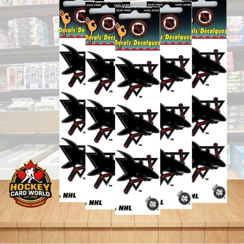 San Jose Sharks 1.75" Logo Stickers (Pack of 2 Sheets) x 5 = 30 Total Image 1