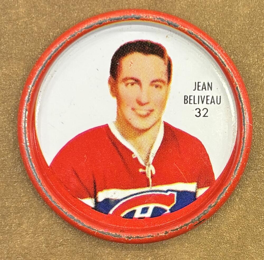 1962-63 Shirriff Coins #32 Jean Beliveau Hockey Coin Vintage V104686 Image 1