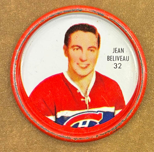 1962-63 Shirriff Coins #32 Jean Beliveau Hockey Coin Vintage V104686 Image 1