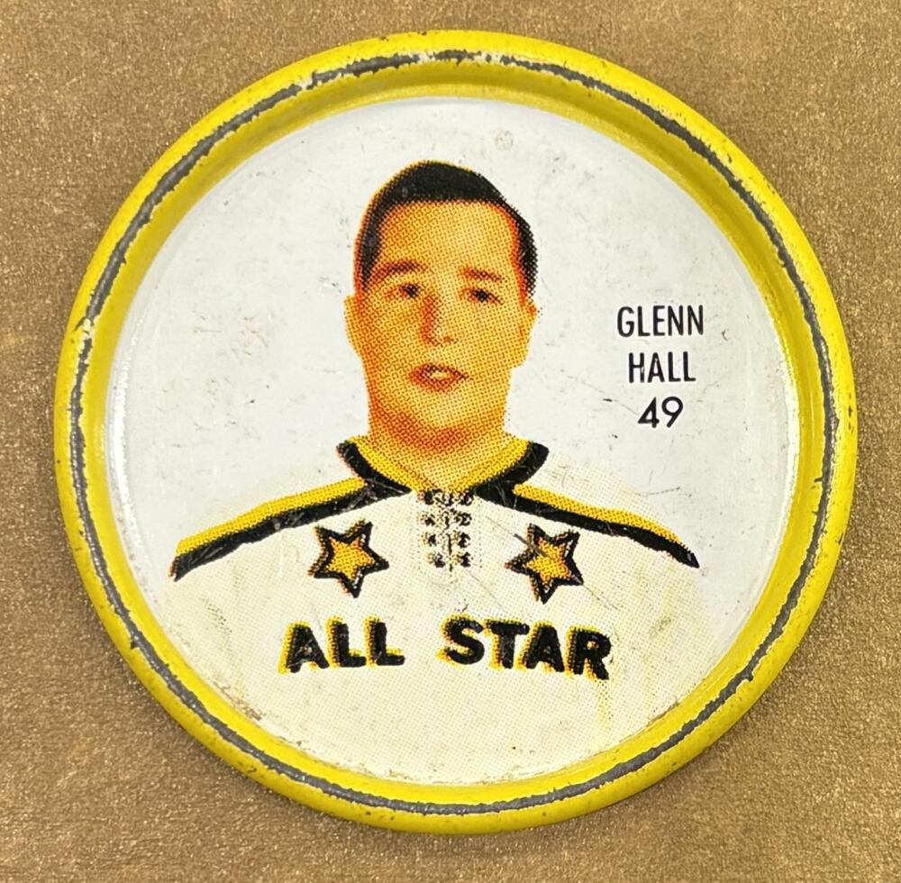 1962-63 Shirriff Coins #49 Glenn Hall AS Hockey Coin Vintage V104690 Image 1