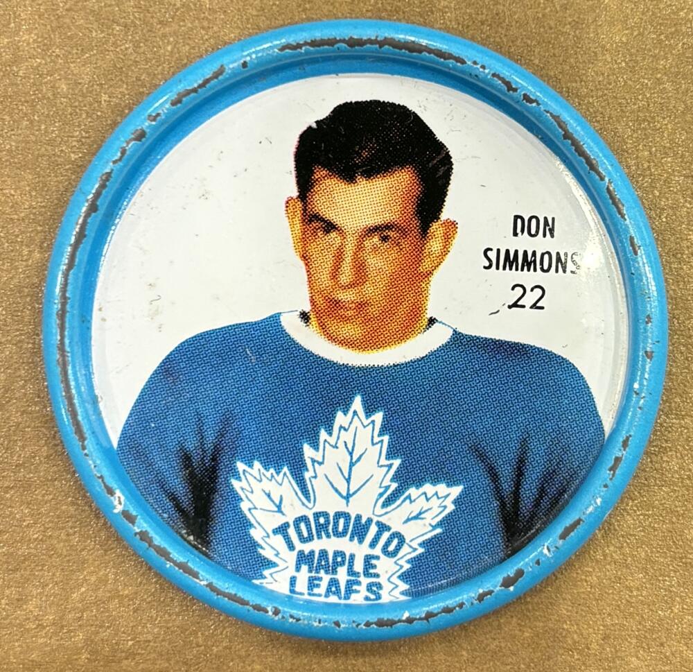 1962-63 Shirriff Coins #22 Don Simmons Hockey Coin Vintage V104693 Image 1