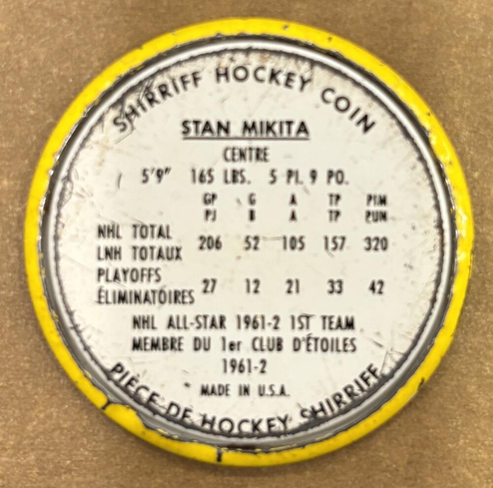 1962-63 Shirriff Coins #46 Stan Mikita AS Hockey Coin Vintage V104696 Image 2