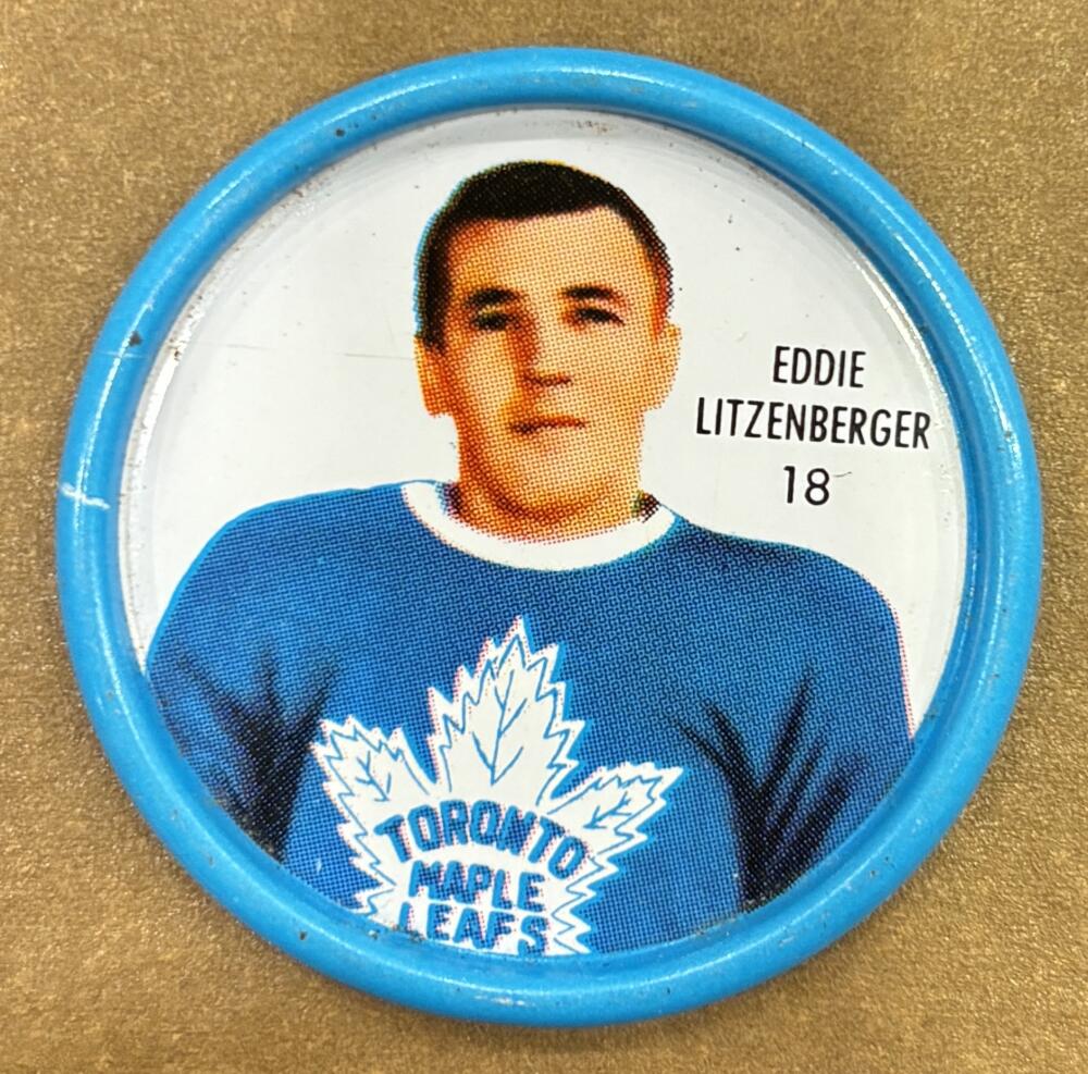1962-63 Shirriff Coins #18 Ed Litzenberger Hockey Coin Vintage V104699 Image 1