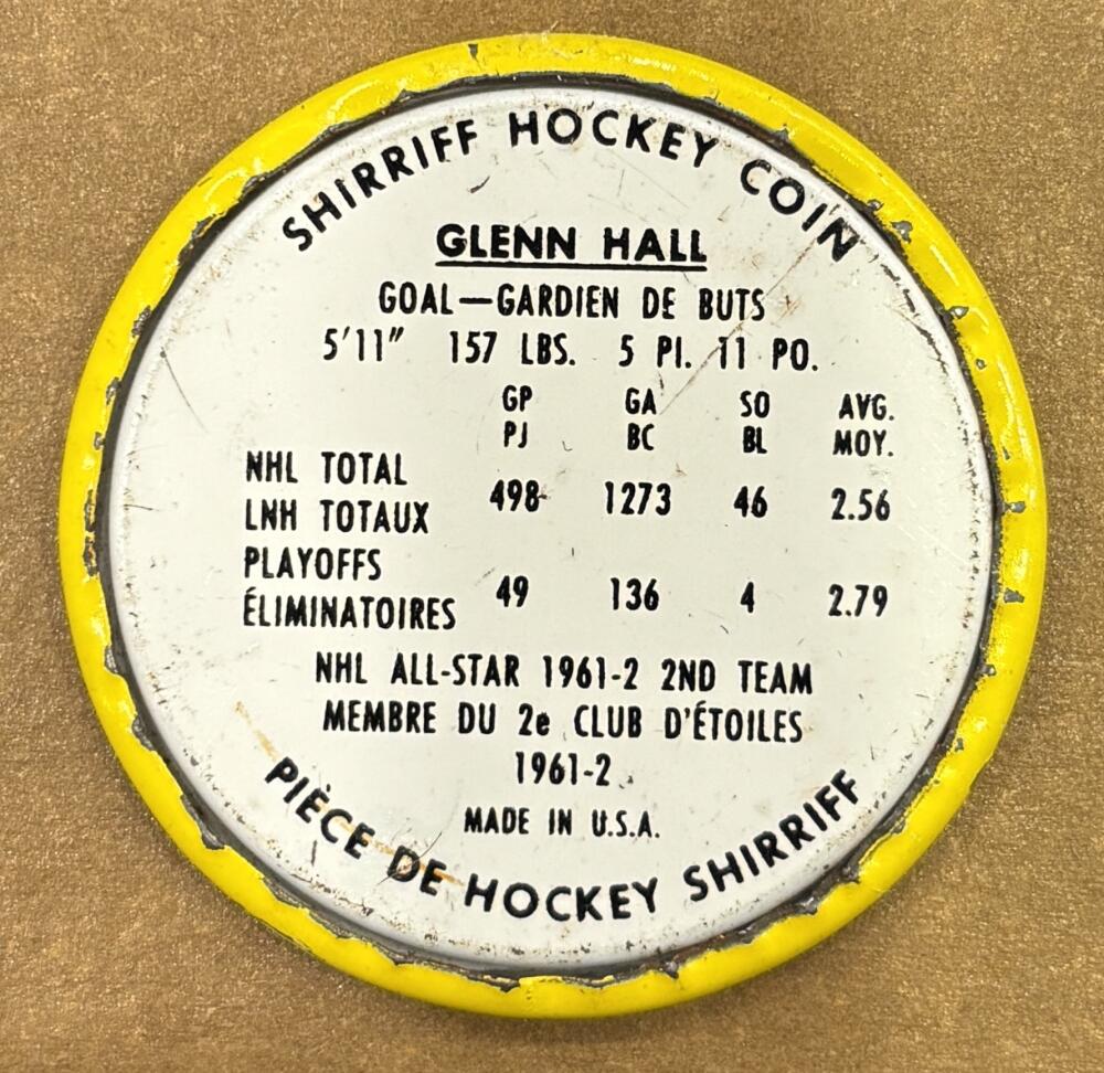 1962-63 Shirriff Coins #18 Ed Litzenberger Hockey Coin Vintage V104700 Image 2