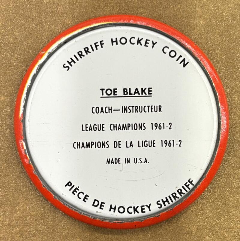 1962-63 Shirriff Coins #31 Toe Blake CO Hockey Coin Vintage V104733 Image 2