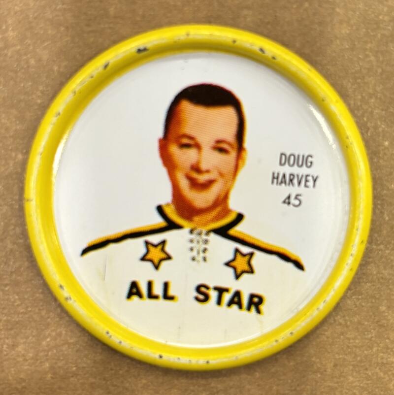 1962-63 Shirriff Coins #45 Doug Harvey AS Hockey Coin Vintage V104736 Image 1