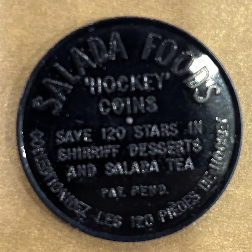 1961-62 Shirriff/Salada Coins #29 Glenn Hall Hockey Coin Vintage V104738 Image 2