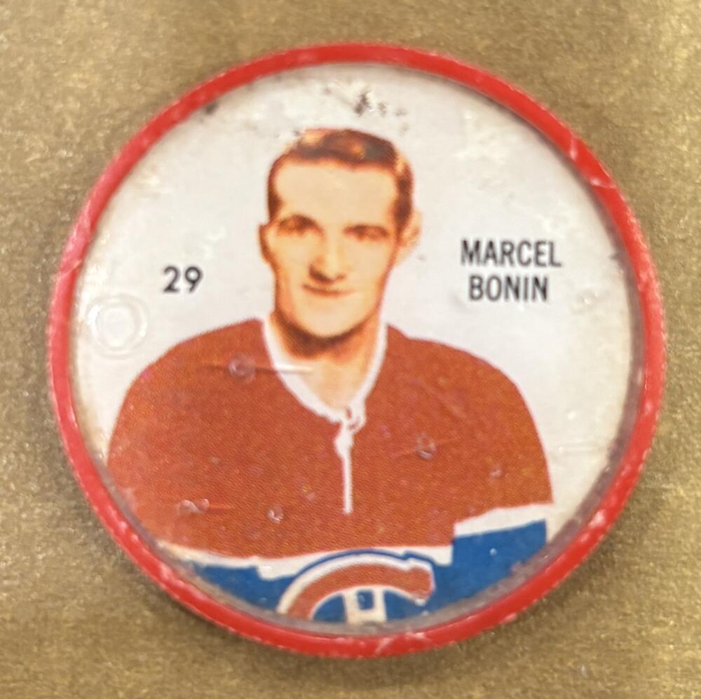 1960-61 Shirriff Coins #29 Marcel Bonin Hockey Coin Vintage V104739 Image 1