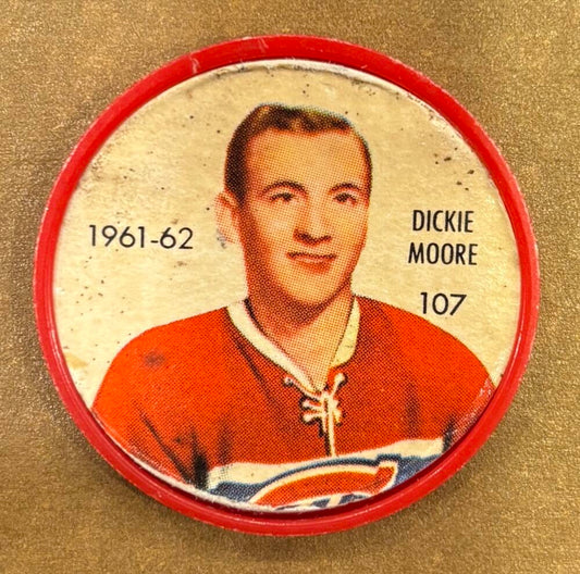 1961-62 Shirriff/Salada Coins #107 Dickie Moore Hockey Coin Vintage V104741 Image 1