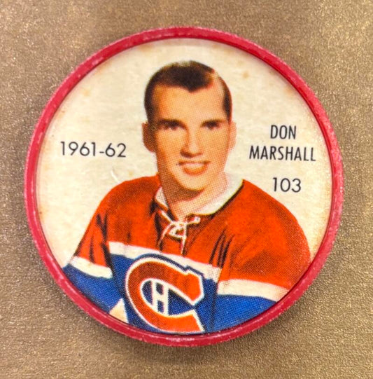 1961-62 Shirriff/Salada Coins #103 Don Marshall Hockey Coin Vintage V104753 Image 1