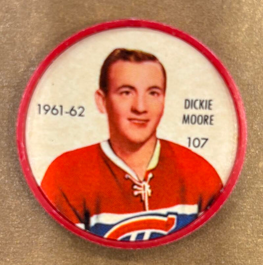 1961-62 Shirriff/Salada Coins #107 Dickie Moore Hockey Coin Vintage V104755 Image 1