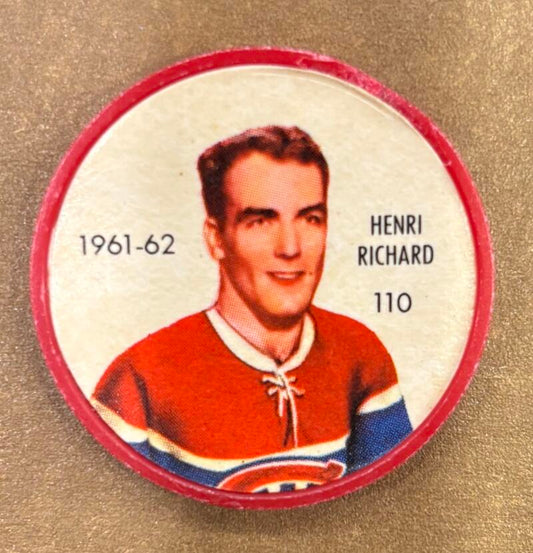 1961-62 Shirriff/Salada Coins #110 Henri Richard Hockey Coin Vintage V104762 Image 1