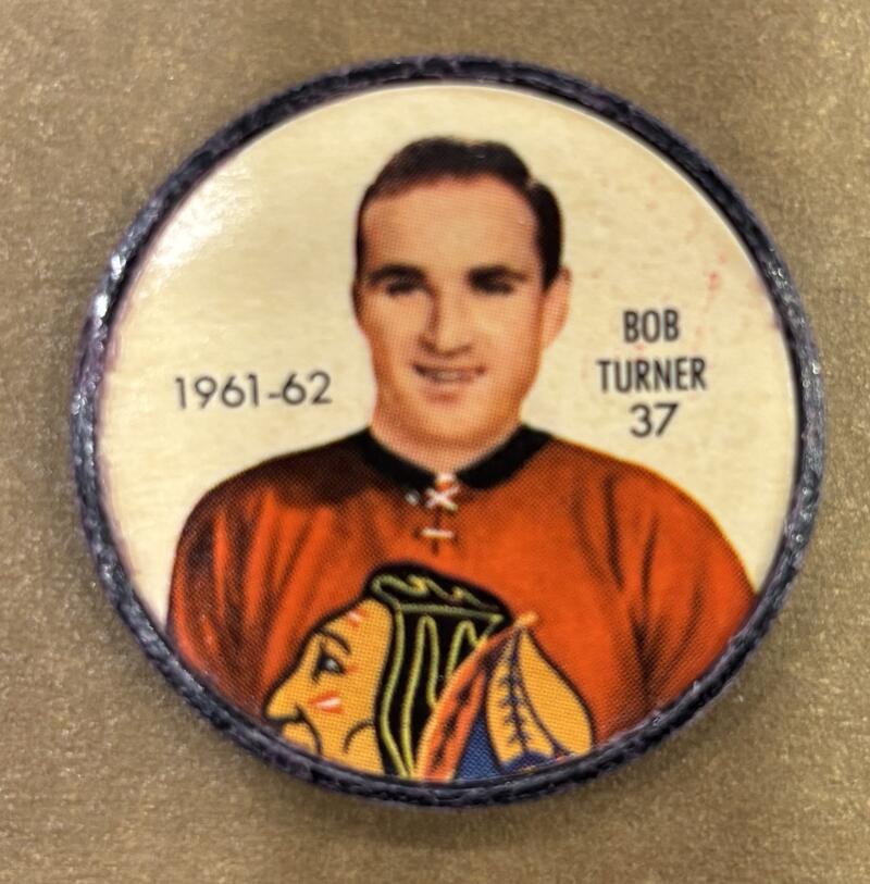 1961-62 Shirriff/Salada Coins #37 Bob Turner Hockey Coin Vintage V104765 Image 1