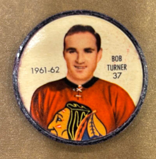 1961-62 Shirriff/Salada Coins #37 Bob Turner Hockey Coin Vintage V104765 Image 1