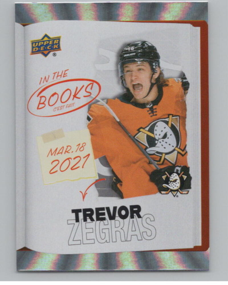 2024-25 UD Tim Hortons Rookie Retrospective In the Books Trevor Zegras V104770 Image 1
