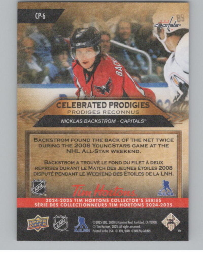 2024-25 UD Tim Hortons Retrospective Celebrated Prodigies Nicklas Backstrom V104776 Image 2