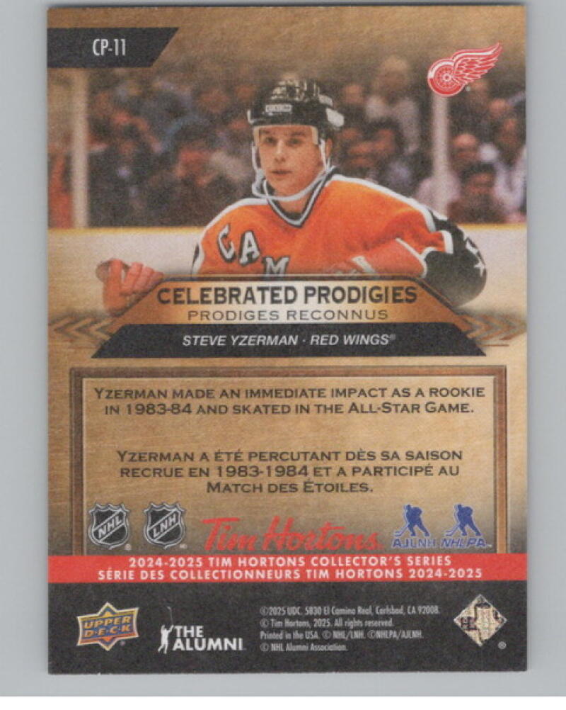 2024-25 UD Tim Hortons Retrospective Celebrated Prodigies Steve Yzerman V104777 Image 2