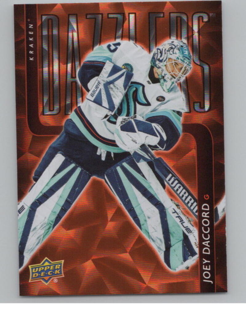 2025-26 Upper Deck Dazzlers Orange #DZ8 Joey Daccord V104784 Image 1