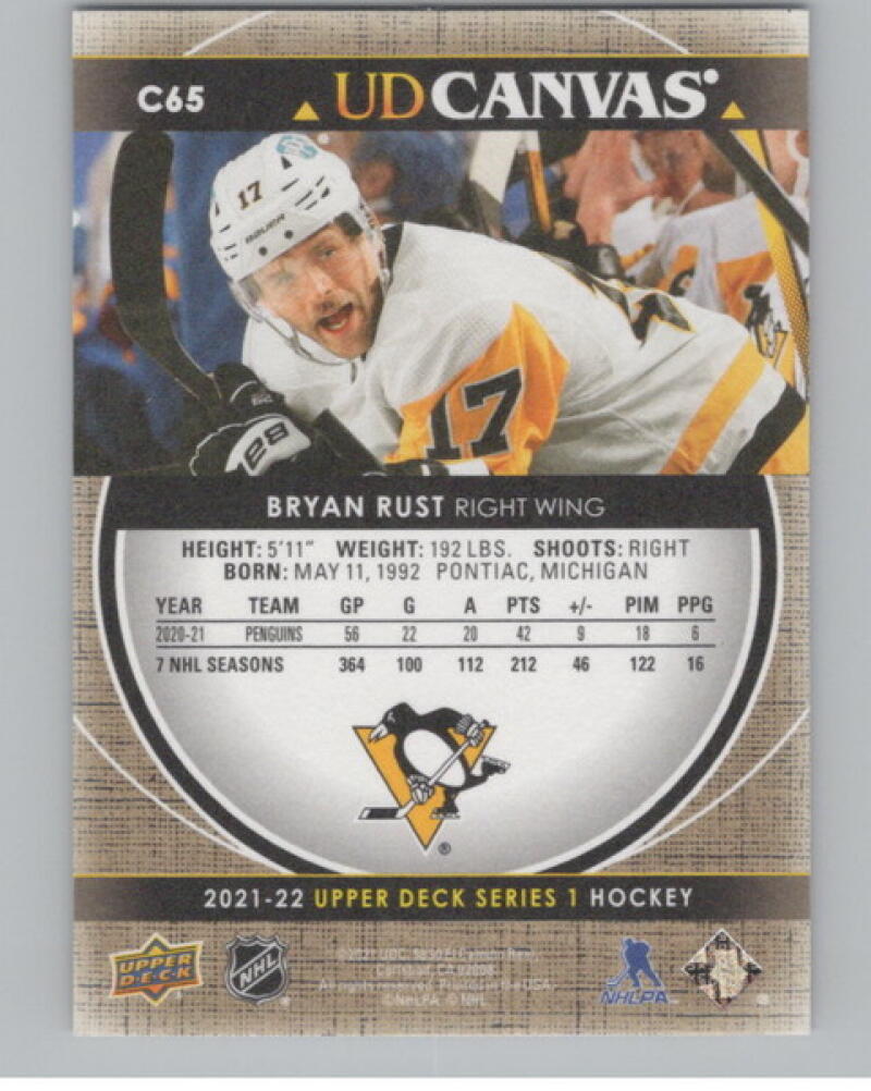 2020-21 Upper Deck Canvas #C65 Bryan Rust Hockey V104794 Image 2