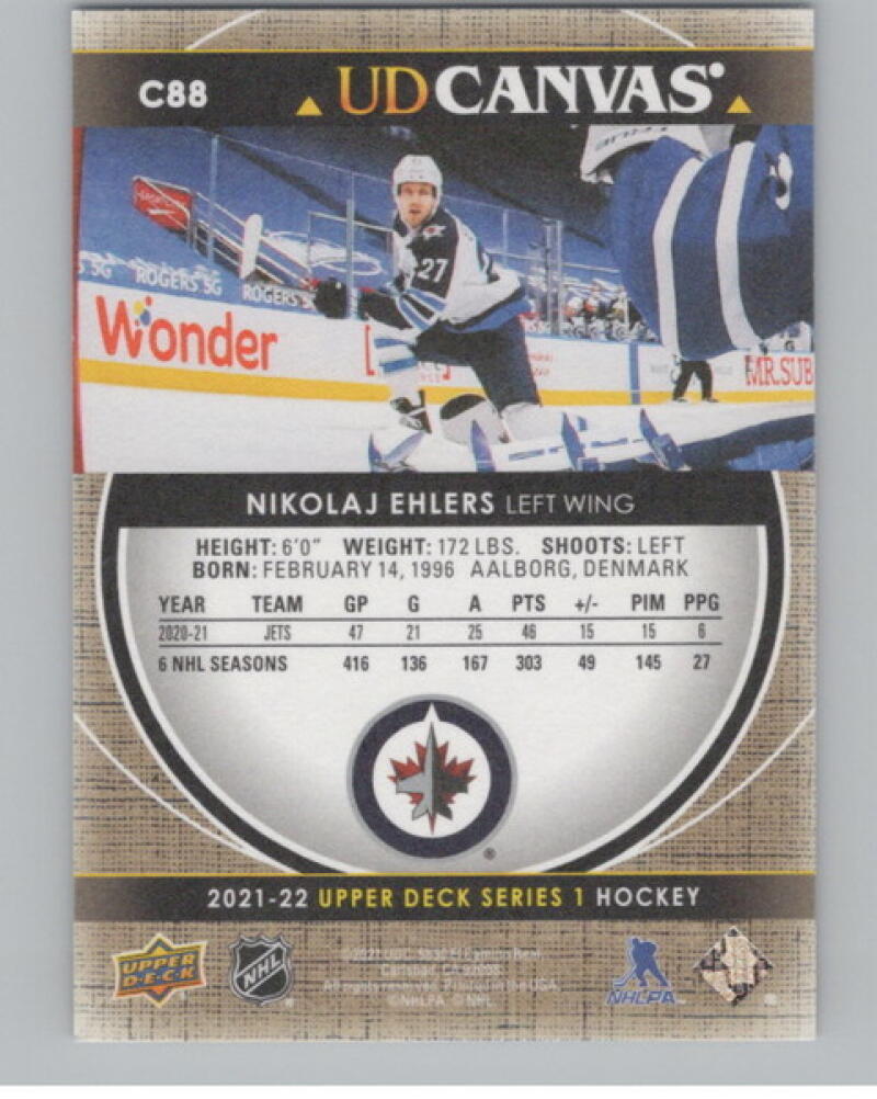 2021-22 Upper Deck Canvas #C88 Nikolaj Ehlers Hockey V104796 Image 2