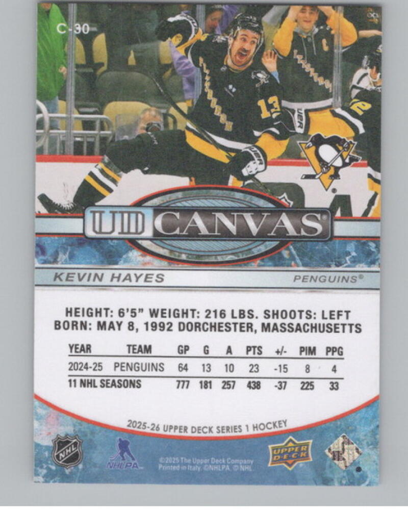 2025-26 Upper Deck UD Canvas #C30 Kevin Hayes Hockey V104800 Image 2