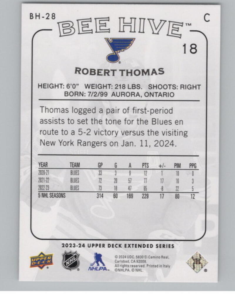 2023-24 Upper Deck '03-04 Beehive #BH28 Robert Thomas Hockey V104810 Image 2