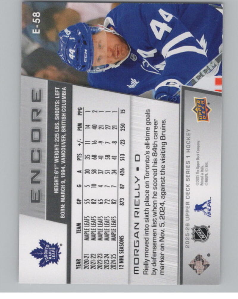 2025-26 Upper Deck Encore #E58 Morgan Rielly Hockey V104818 Image 2