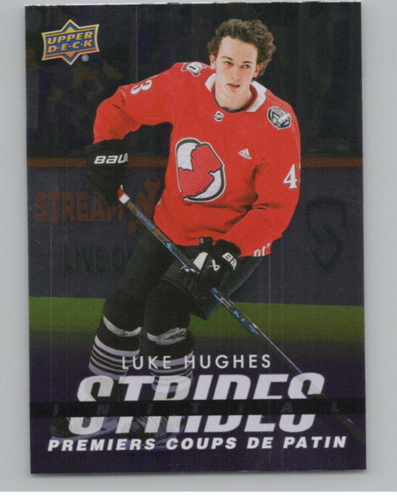 2024-25 UD Tim Hortons Rookie Retrospective Strides #IS9 Luke Hughes V104826 Image 1