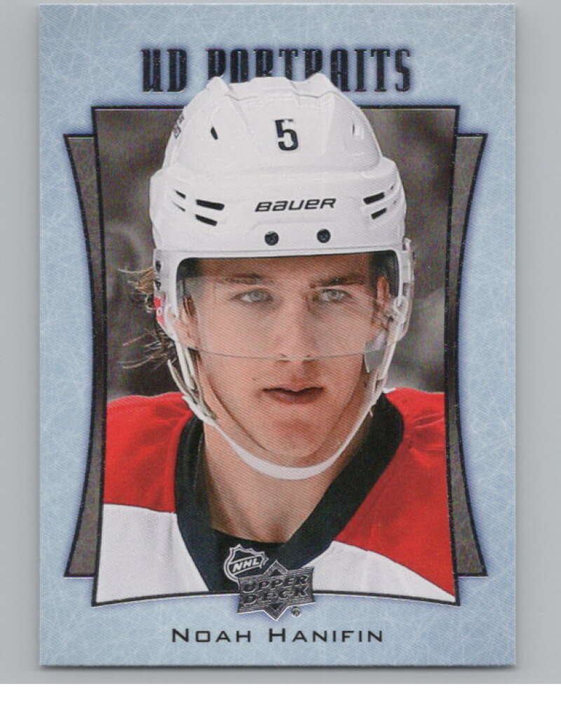 2016-17  UD Portraits #P-10 Noah Hanifin   Carolina Hurricanes  V104844 Image 1