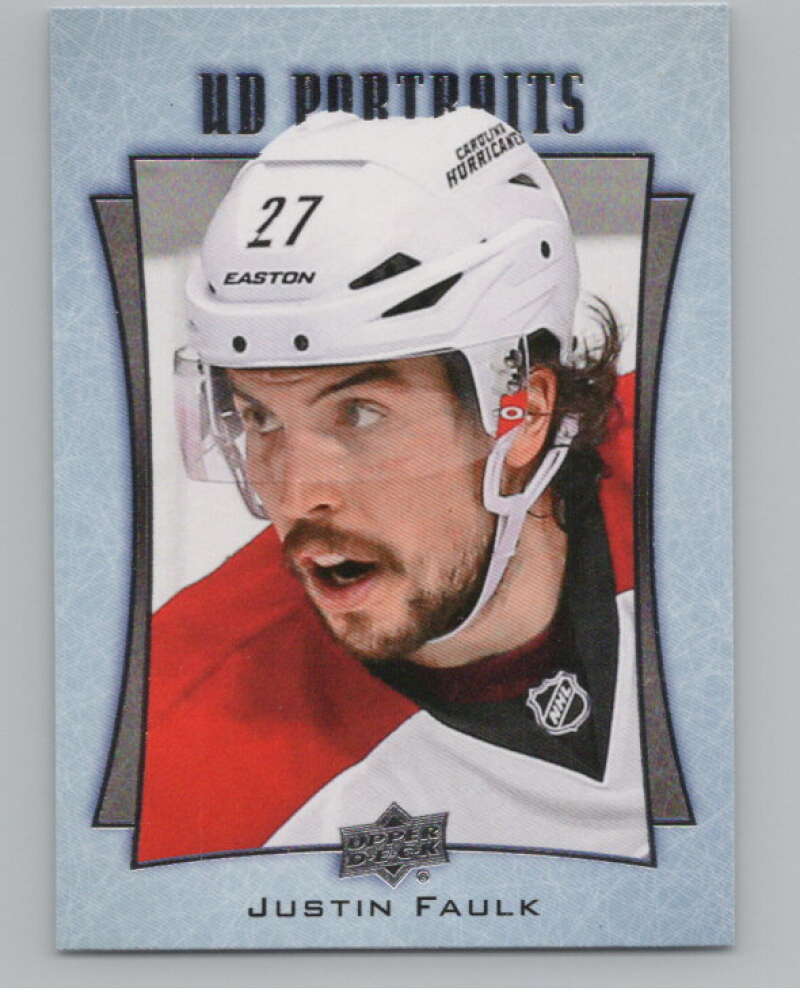 2016-17  UD Portraits #P-14 Justin Faulk   Carolina Hurricanes  V104848 Image 1