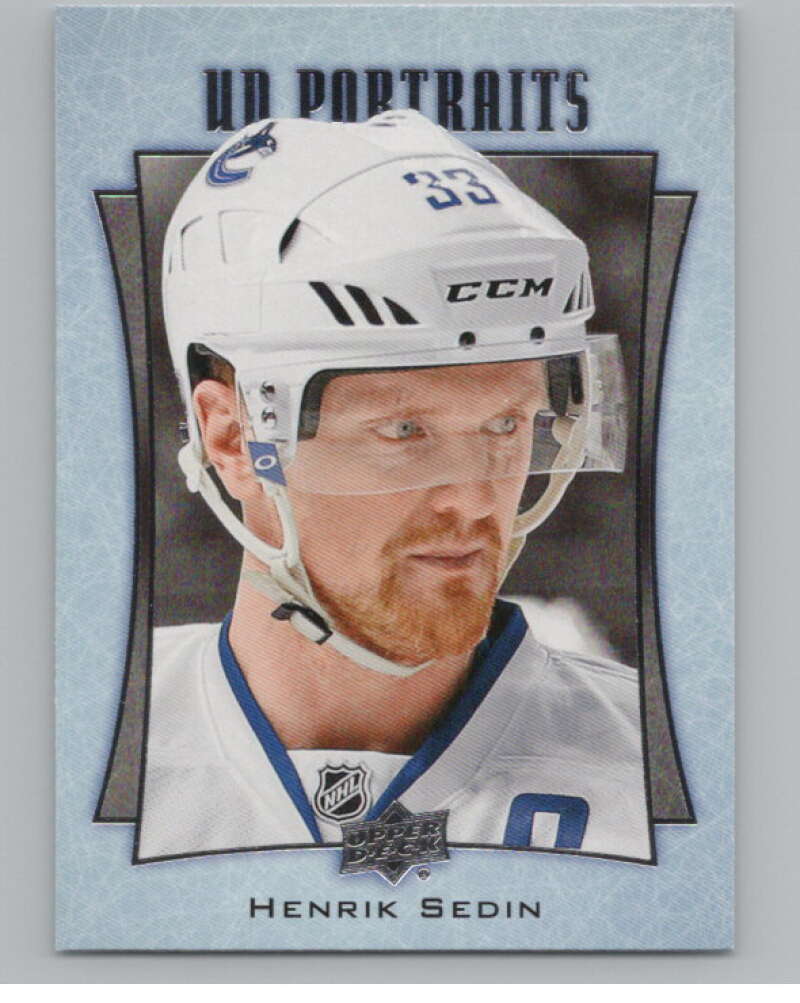 2016-17  UD Portraits #P-29 Henrik Sedin   Vancouver Canucks  V104863 Image 1