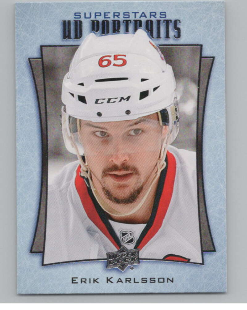 2016-17  UD Portraits #P-52 Erik Karlsson Superstars  Ottawa Senators  V104885 Image 1
