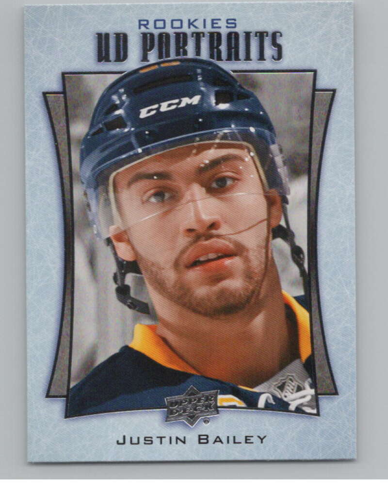 2016-17  UD Portraits #P-70 Justin Bailey  Buffalo Sabres  V104900 Image 1