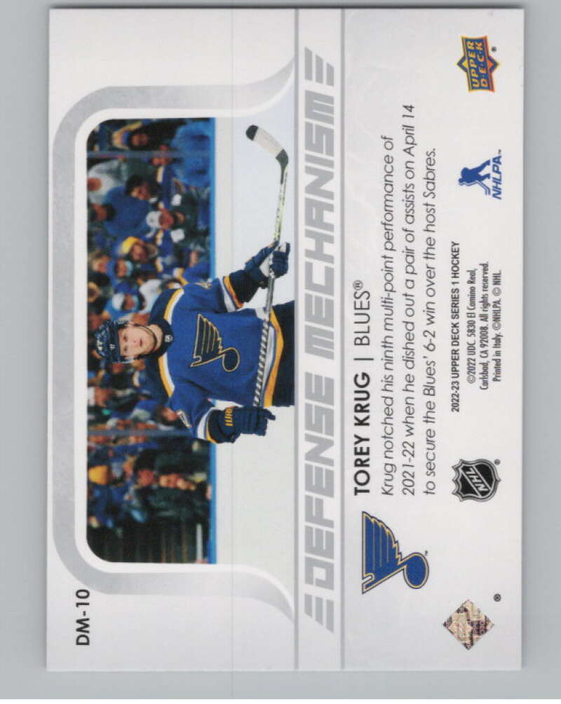 2022-23 Upper Deck Defense Mechanism #DM-10 Torey Krug Blues  V104950 Image 2