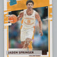 2021-22  Donruss Rated Rookies Bronze #45 Jaden Springer Volunteers  V104958 Image 1