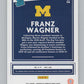 2021-22   Donruss Rated Rookies #34 Franz Wagner Wolverines  V104963 Image 2