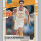 2021-22   Donruss Rated Rookies #45 Jaden Springer Volunteers  V104972 Image 1