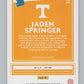 2021-22   Donruss Rated Rookies #45 Jaden Springer Volunteers  V104972 Image 2