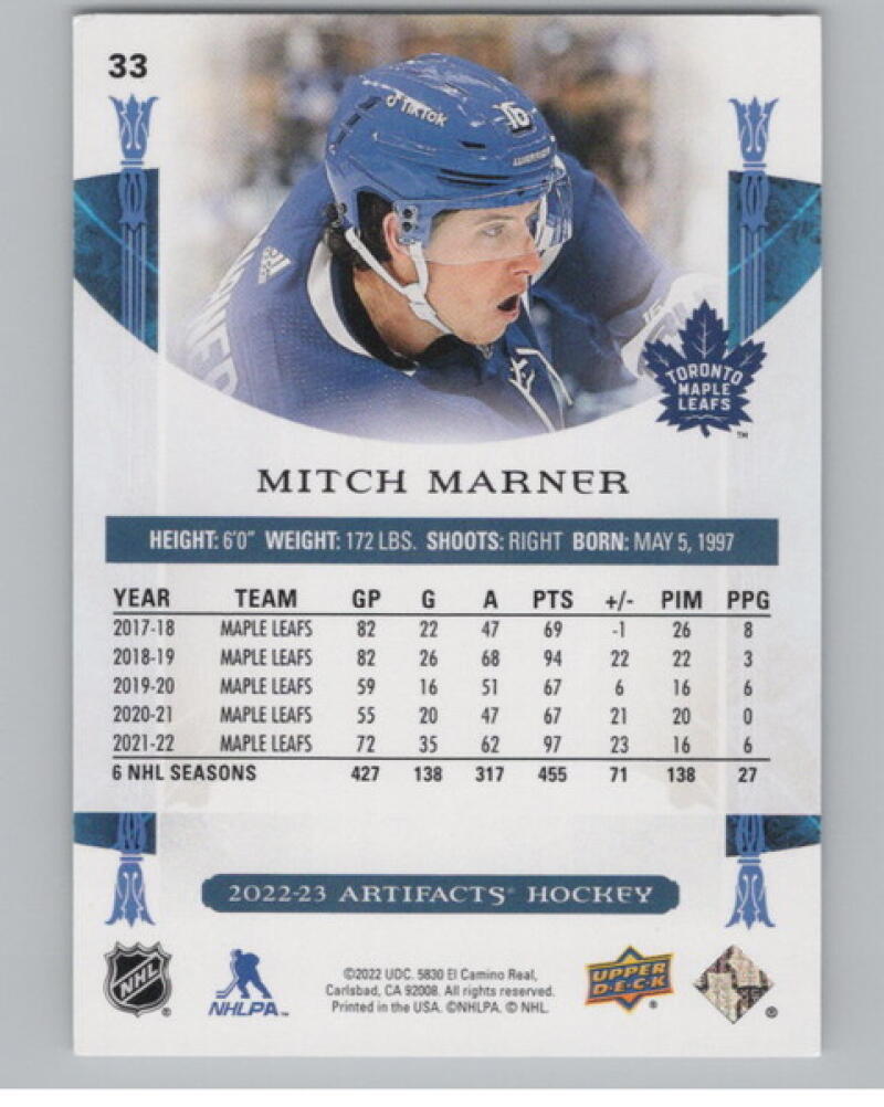 2022-23 Artifacts Ruby #33 Mitch Marner 1/499 Hockey V104990 Image 2