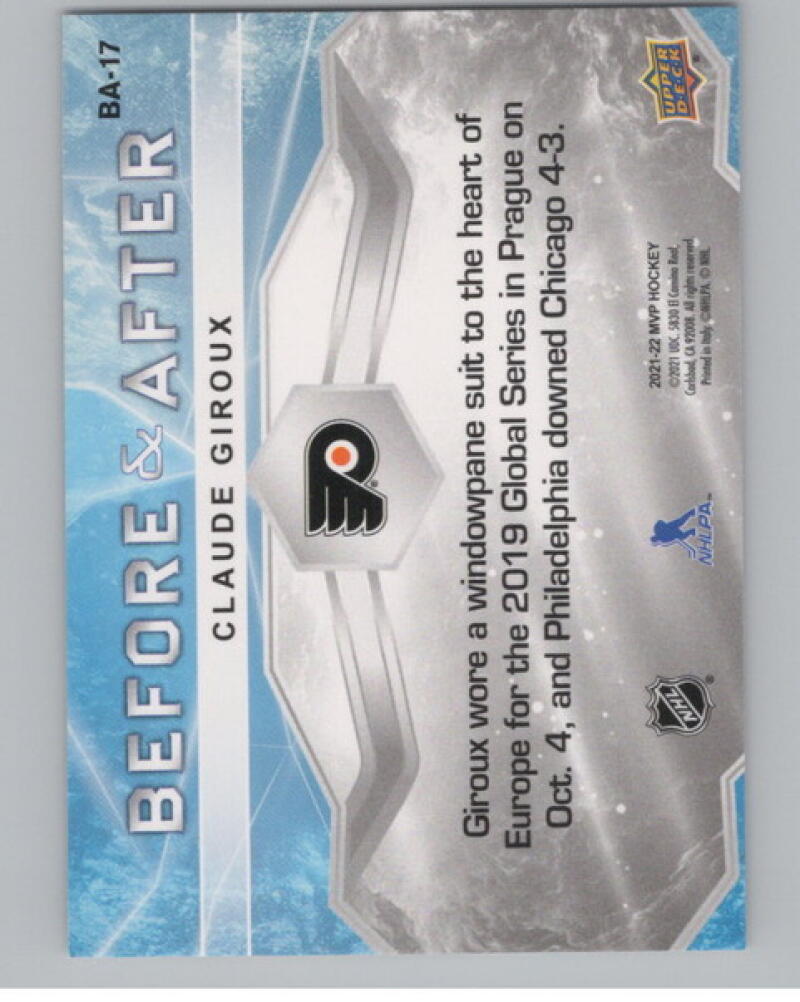 2021-22 Upper Deck MVP Before and After #BA17 Claude Giroux V104996 Image 2