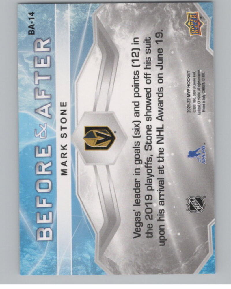2021-22 Upper Deck MVP Before and After #BA14 Mark Stone V104997 Image 2