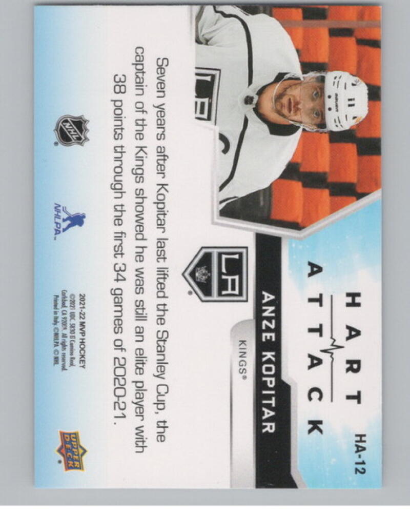 2021-22 Upper Deck MVP Hart Attack #HA12 Anze Kopitar V105001 Image 2