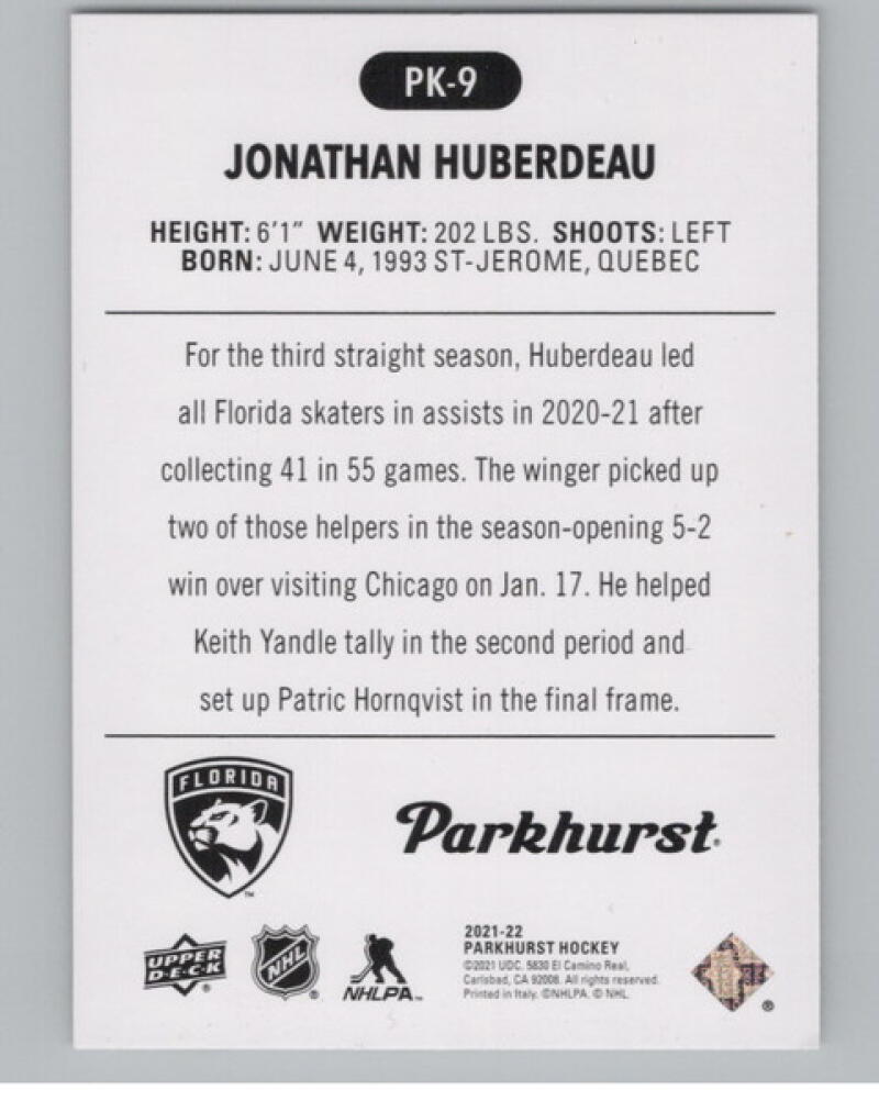 2021-22 Parkhurst Parkies #PK9 Jonathan Huberdeau Hockey V105005 Image 2