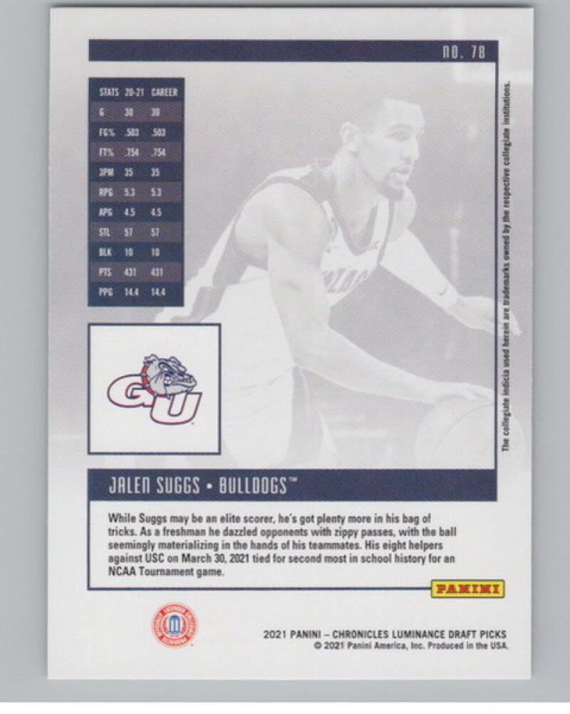 2021-22 Chronicles Draft Picks Luninance #78 Jalen Suggs Rookie V105027 Image 2