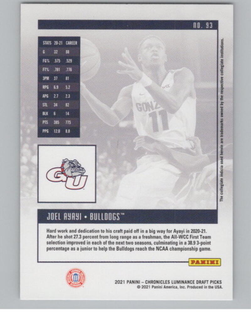 2021-22 Chronicles Draft Picks Luminance Bronze #93 Joel Ayayi Rookie V105076 Image 2